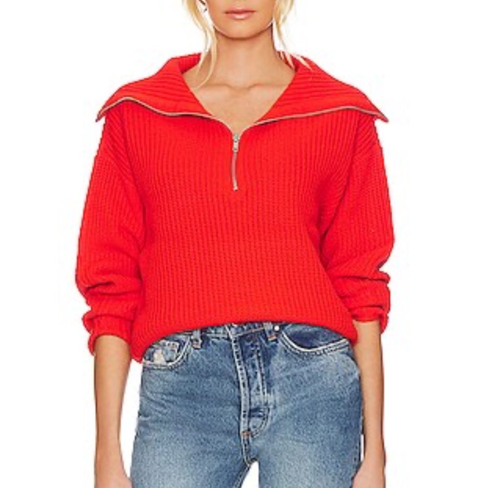 PERFECT CONDITION ZIP UP SWEATER IN FLAME